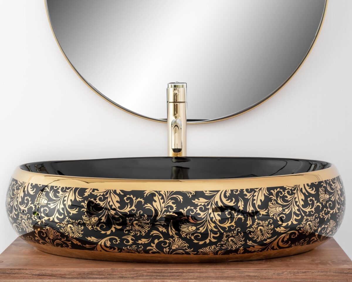 Lavoar pe blat Rea Meryl Black / Gold - imagine 1