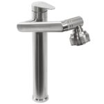 Baterie pentru baie Rea PACO Nickel Brush INOX High - imagine 4