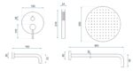 Set de duș incastrat Rea Lungo Gold Auriu cu BOX - imagine 5