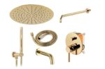 Set de duș incastrat Rea Lungo Gold Auriu cu BOX - imagine 2