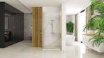 Cabina dus REA Hugo 100x90 Gold Brush - imagine 3