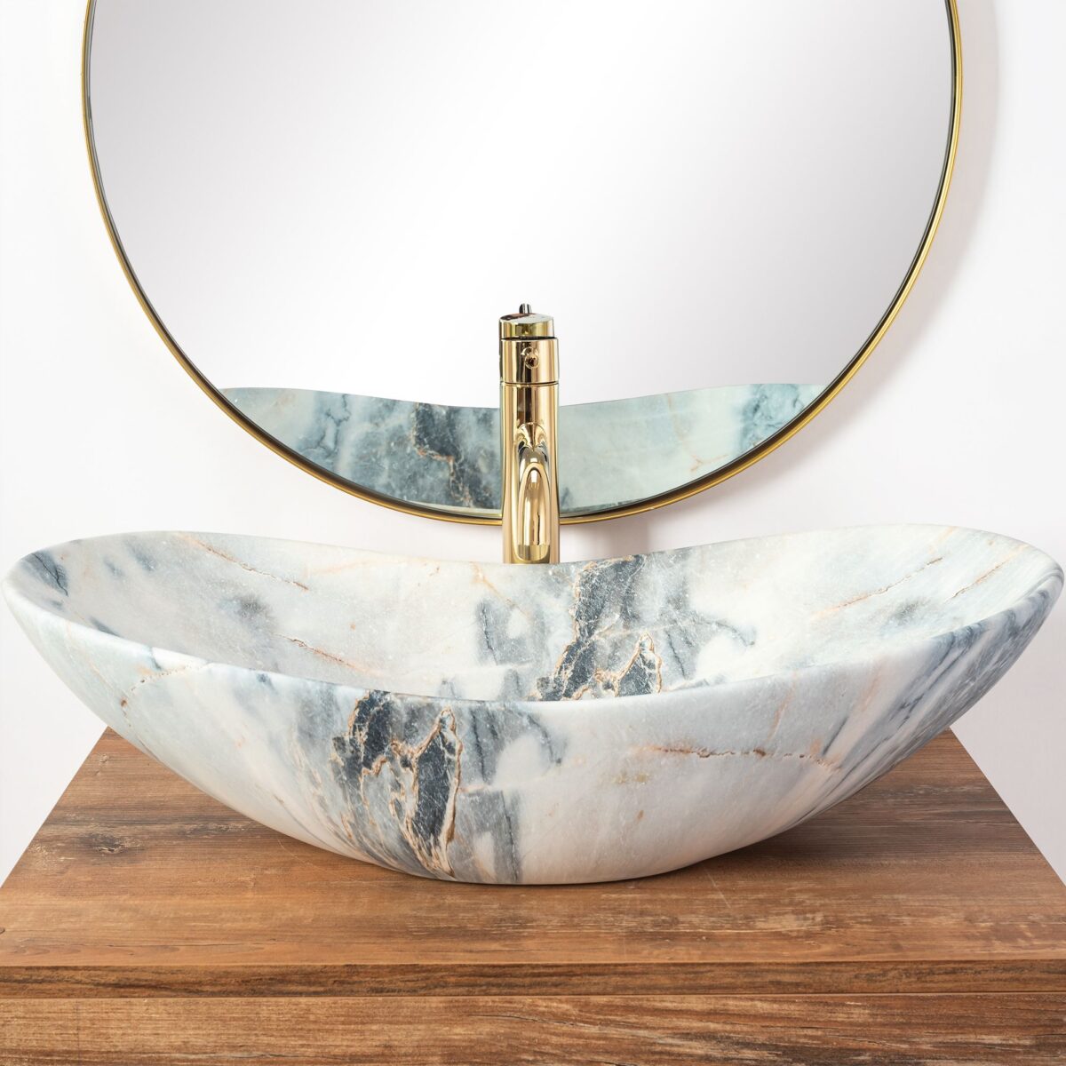 Lavoar pe blat Rea Royal Granit Mat - imagine 2
