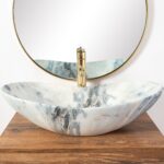 Lavoar pe blat Rea Royal Granit Mat - imagine 2