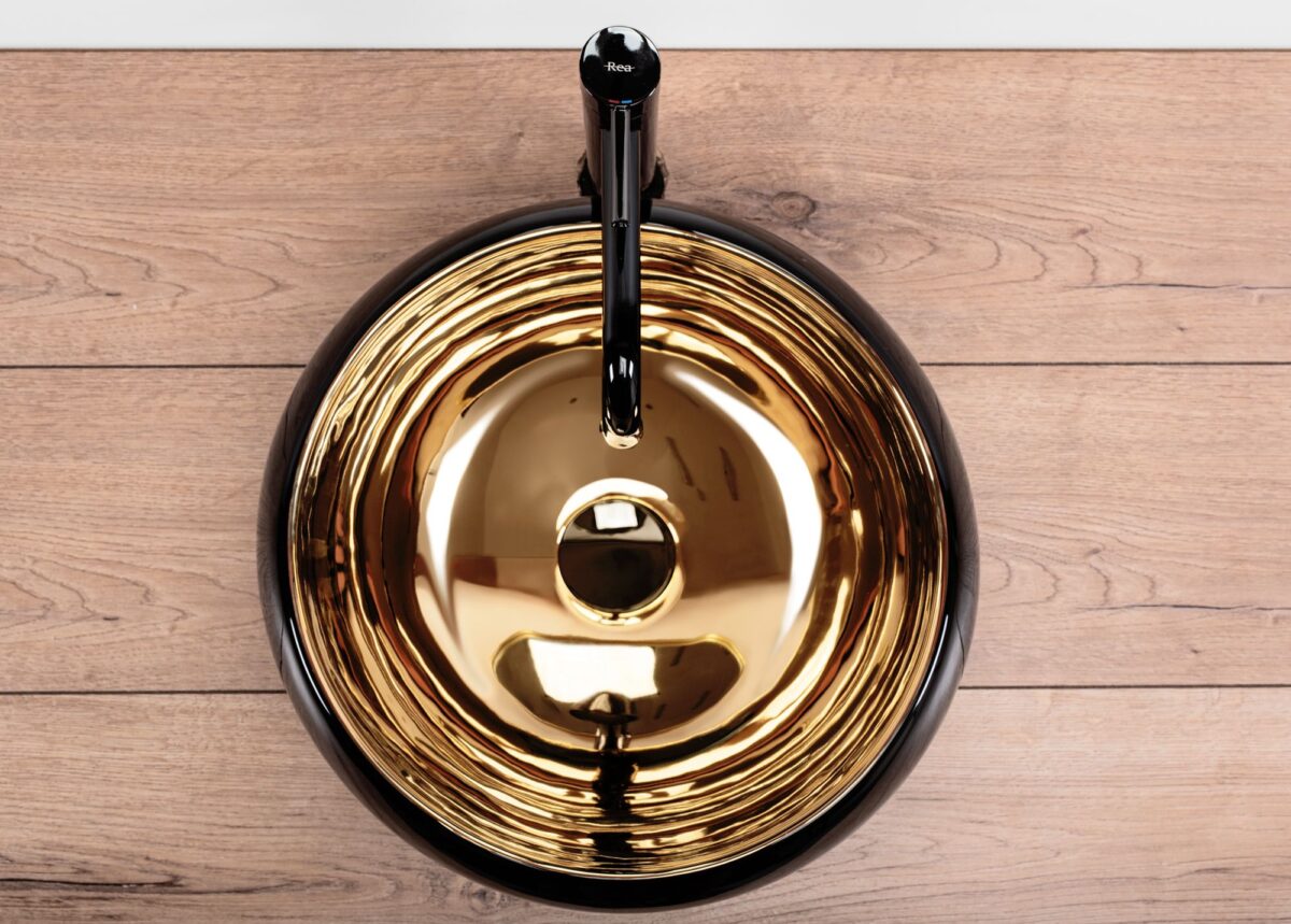 Lavoar pe blat REA Luna Gold/Black - imagine 3