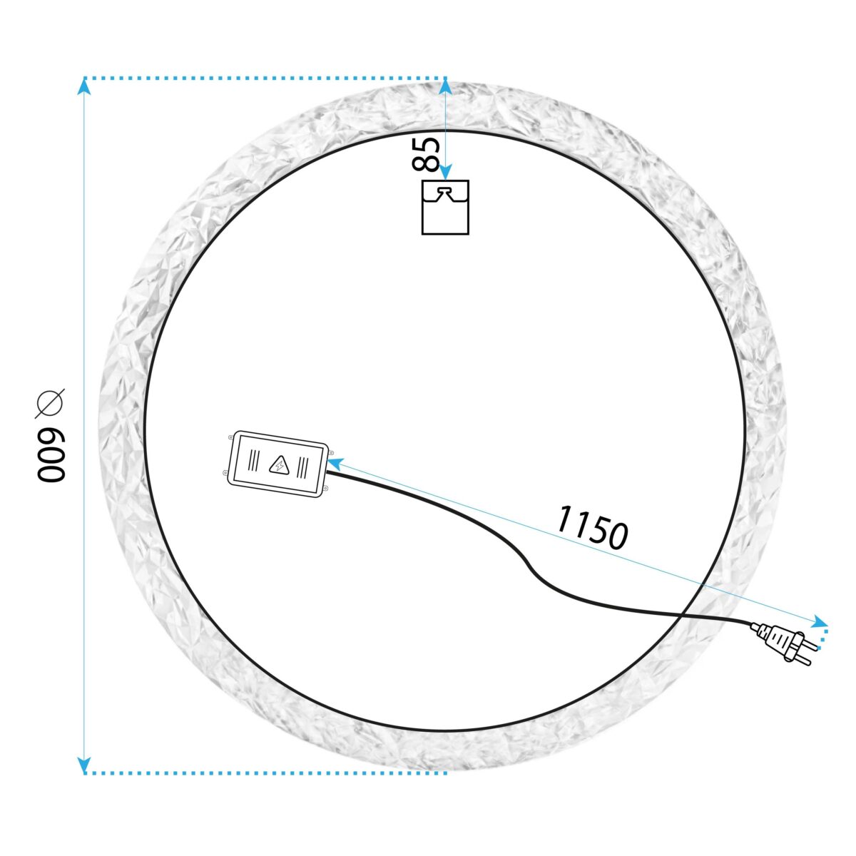 Oglindă LED 60cm 107 - imagine 8