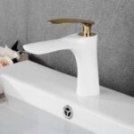 Baterie pentru baie Rea Orbit White Gold Low - imagine 5