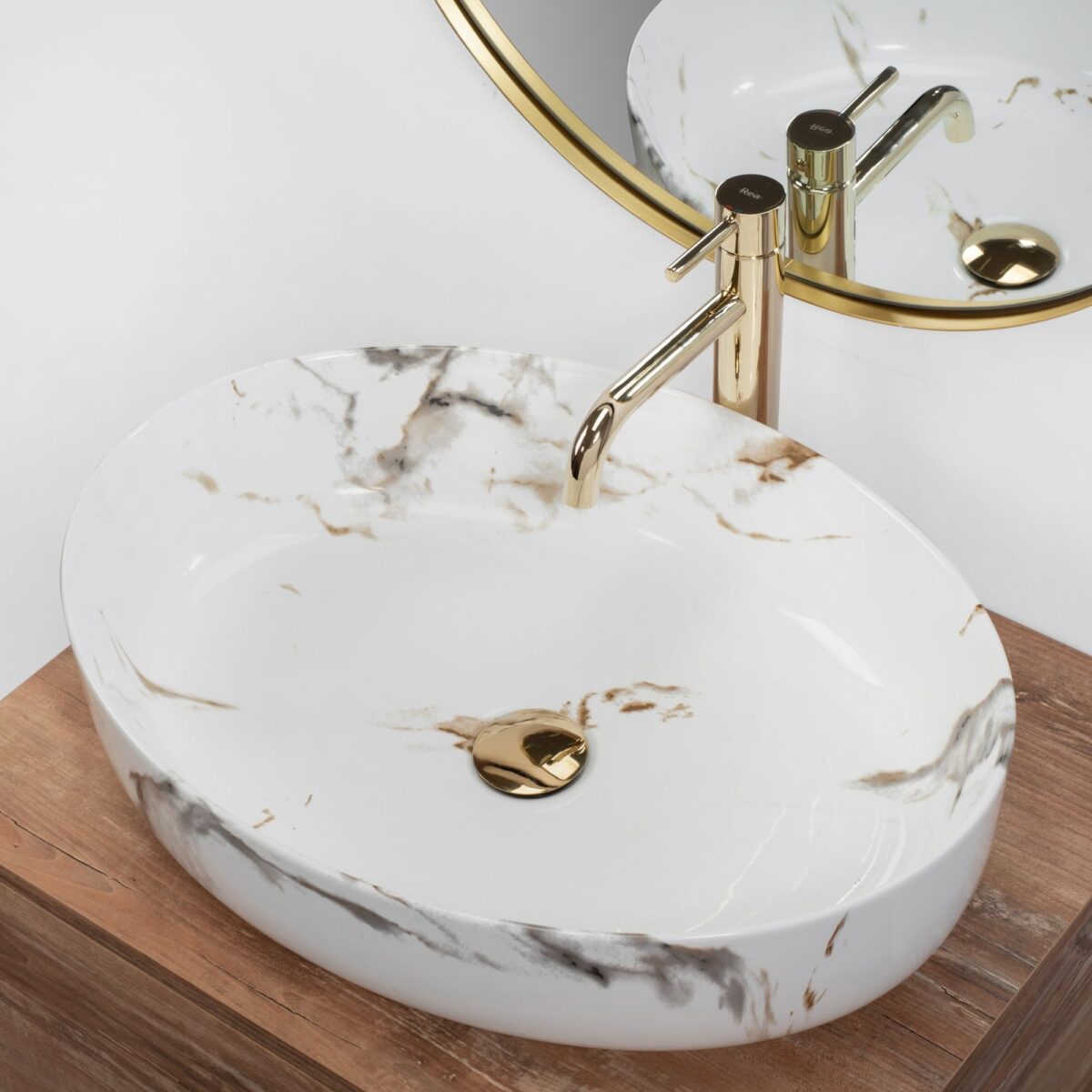 Lavoar de Blat REA Queen Carrara Shiny - imagine 2
