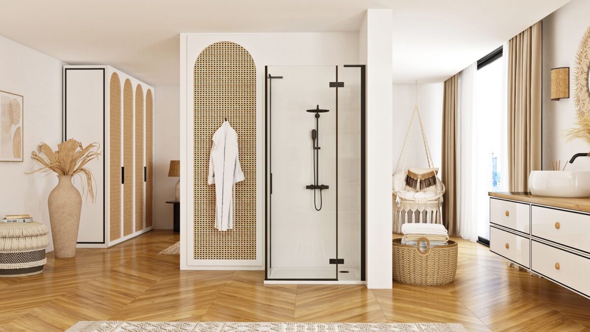 Cabina dus REA Hugo Black 100x80 - imagine 3
