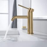 Robinet pentru lavoar Rea Lungo  Gold Brush - imagine 5