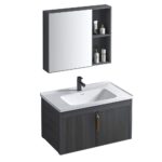 Set mobilier de baie cu lavoar Astor 60cm Grey - imagine 5
