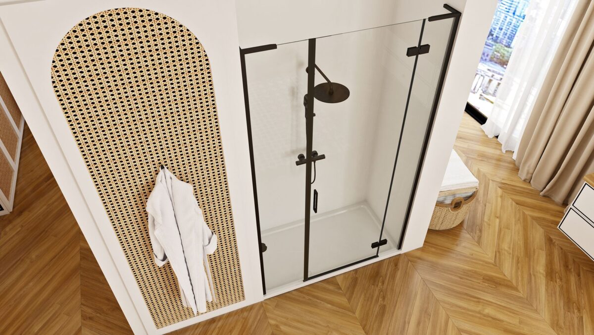 Ușă de duș Rea Hugo 120 Black - imagine 4