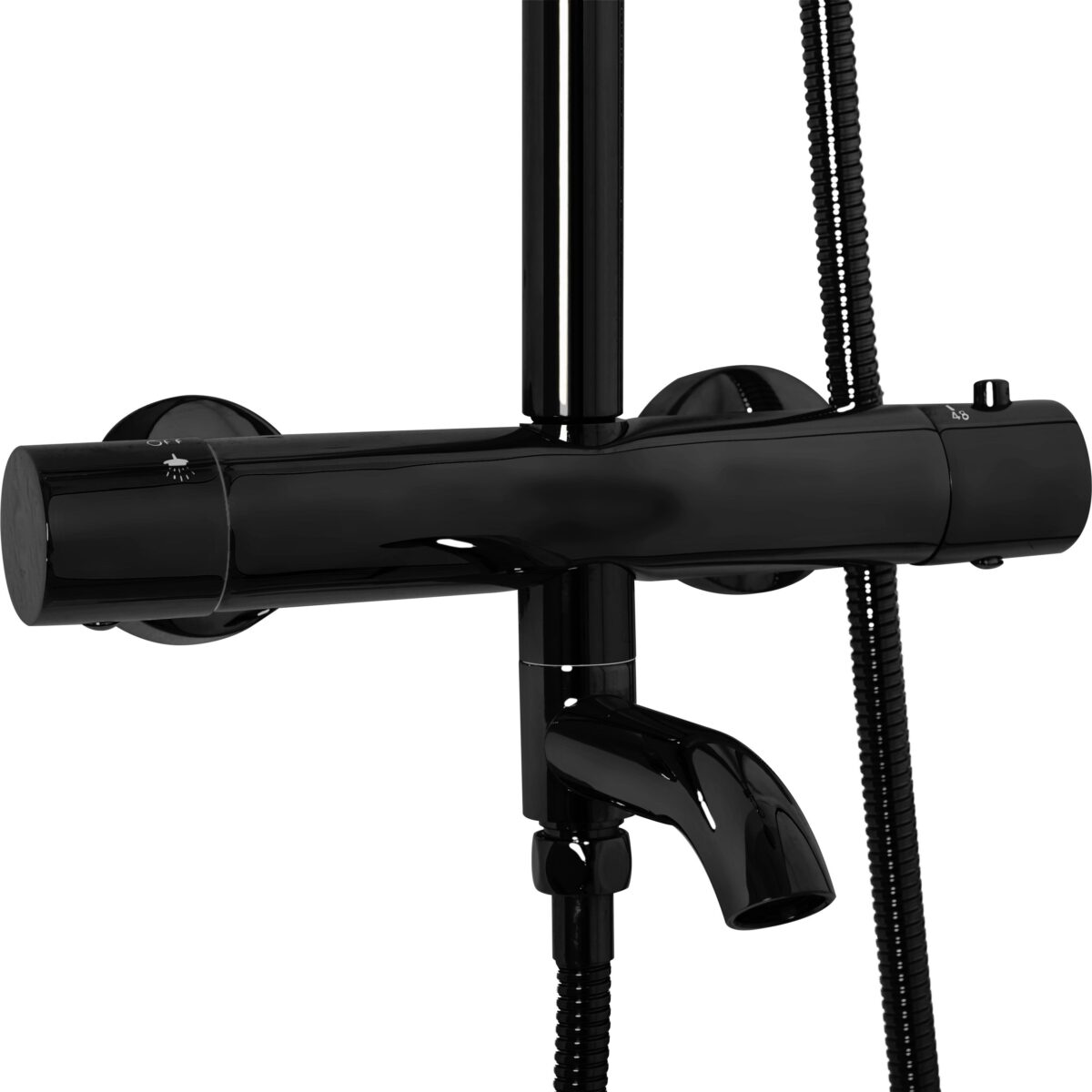 Set de dus cu termostat Lungo Black  Metallic - imagine 1