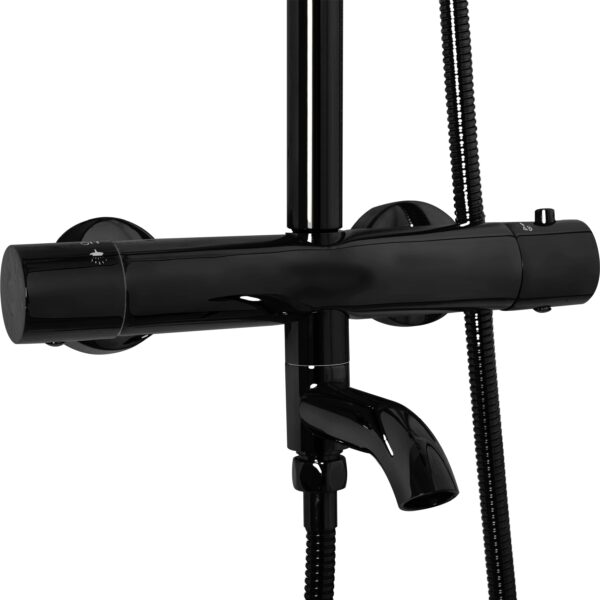 Set de dus cu termostat Lungo Black Metallic