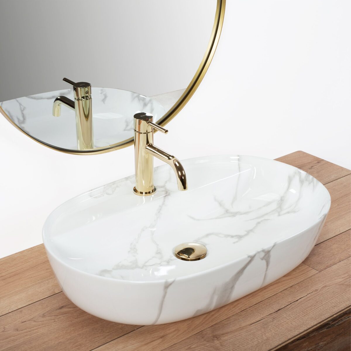 Lavoar de blat REA Aura 61 Marmo Shiny - imagine 2