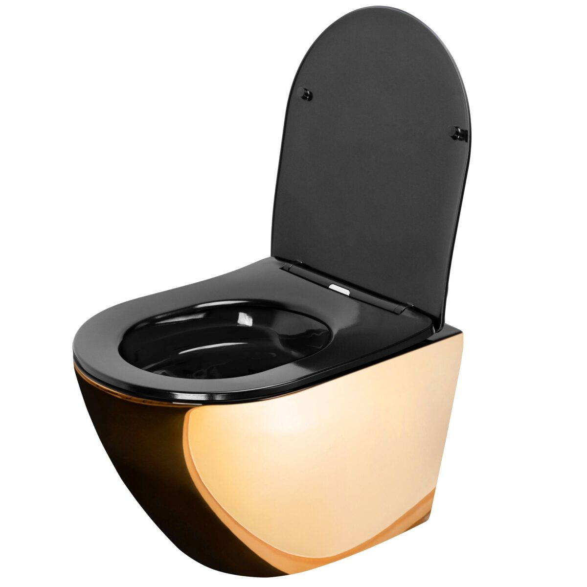 Vas WC suspendabil Carlo Mini Flat Gold/Black - imagine 2