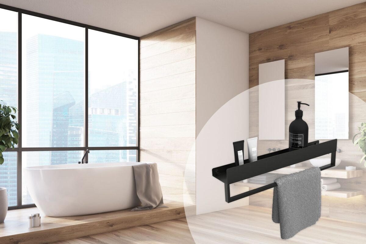 Raft pentru baie SF01 60cm black matt - imagine 7
