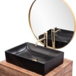 Lavoar pe blat Rea Inga Black Marble Mat - imagine 2