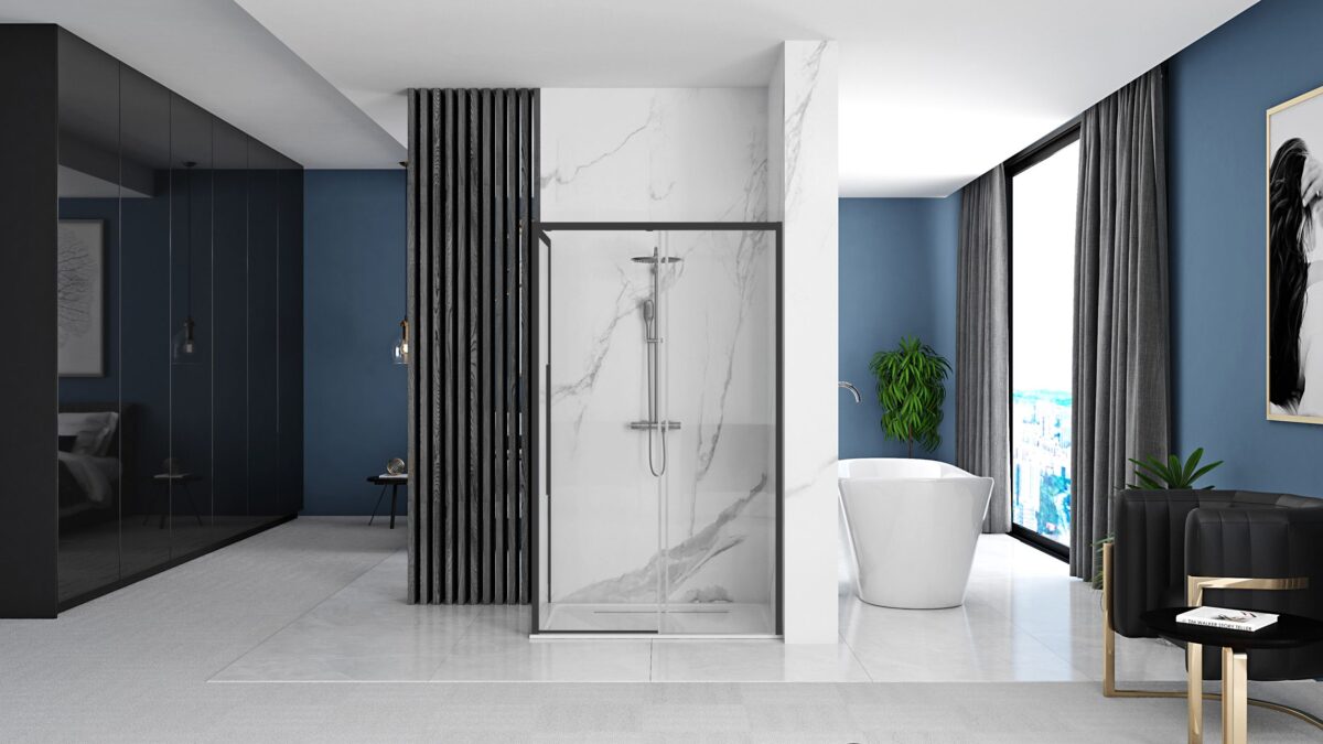 Cabina de dus SOLAR BLACK MAT 90x90 - imagine 2