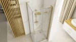 Cabina dus REA Hugo 90x90 Gold Brush - imagine 4