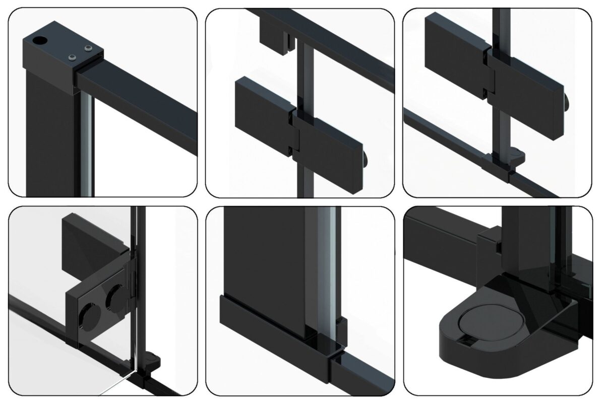 Cabina de dus Fargo 100x80 Black Mat - imagine 3