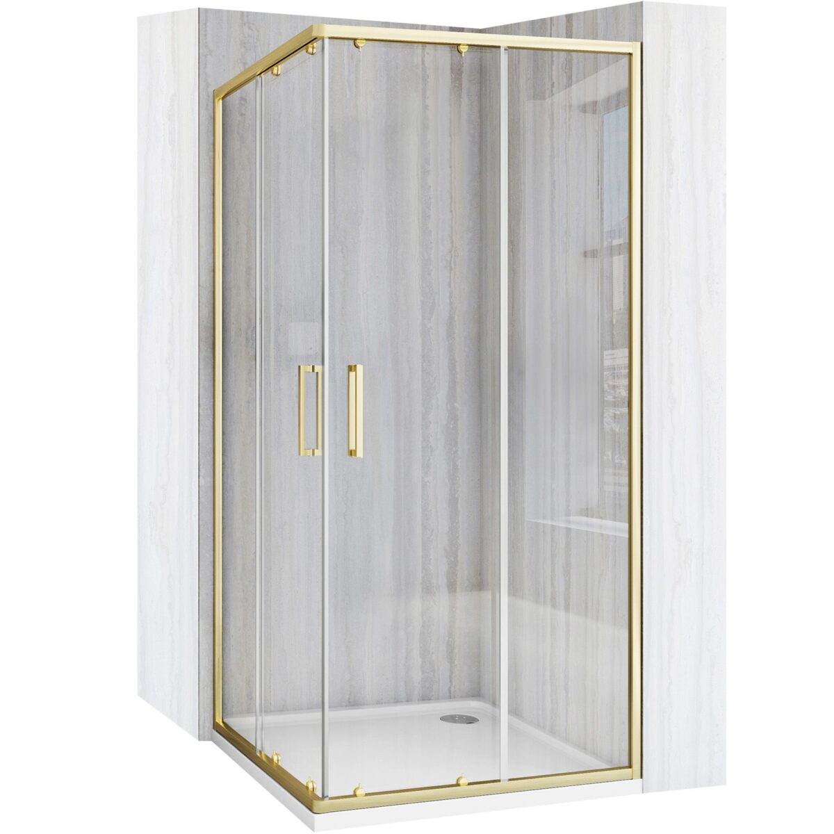 Cabina de dus Rea City 80x80 cm Gold Brush - imagine 1