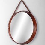 Oglinda rotunda cu rama din lemn LOFT D.Brown 50 cm - imagine 2