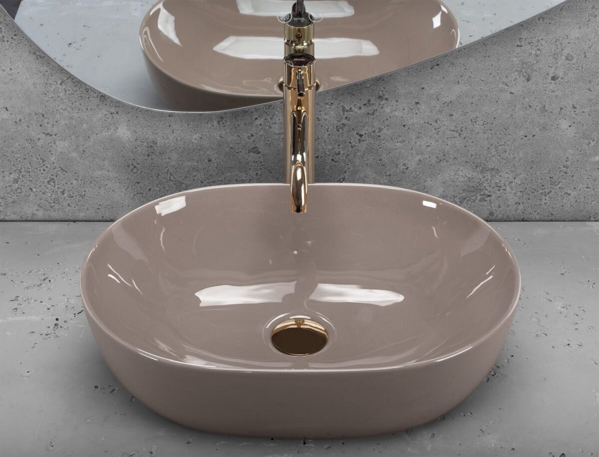 Lavoar pe blat Rea Lisa Beige Shiny - imagine 2