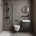 Set mobilier de baie cu lavoar Molly 40cm Grey