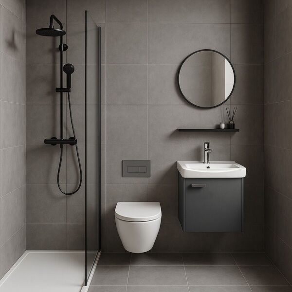 Set mobilier de baie cu lavoar Molly 40cm Grey