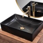 Lavoar pe blat Rea Inga Black Marble Mat - imagine 4