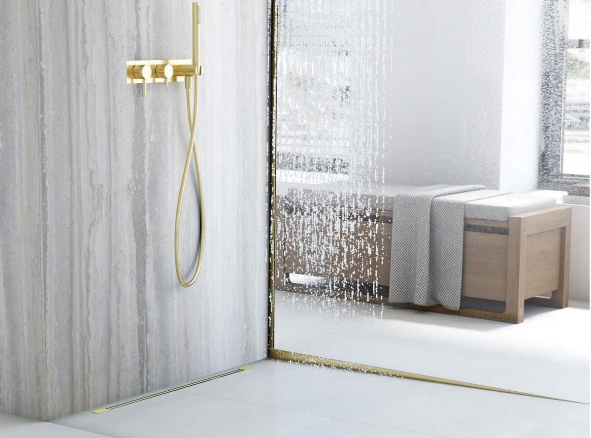 Profil de panta cadita de dus 140cm Gold - imagine 1