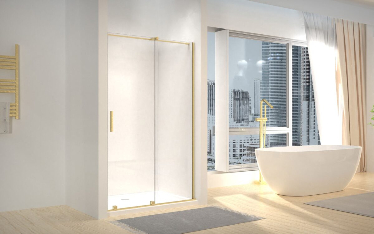 Ușă de duș Rea Montana 100 Gold brush - imagine 2