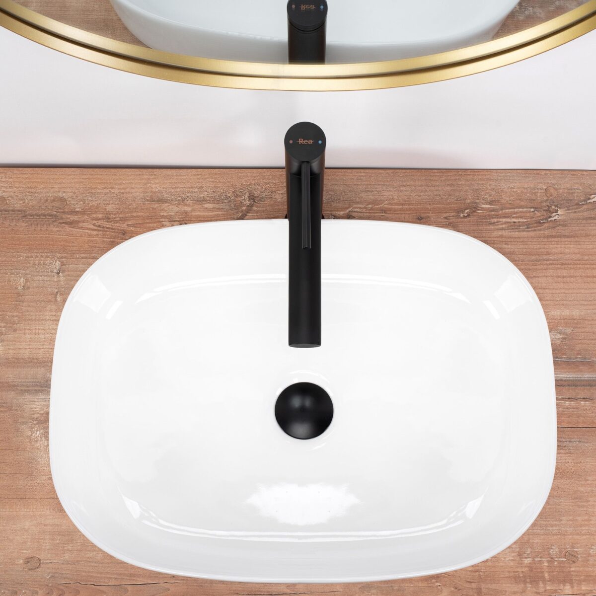 Lavoar ceramic pentru blat Rea Angie - imagine 4