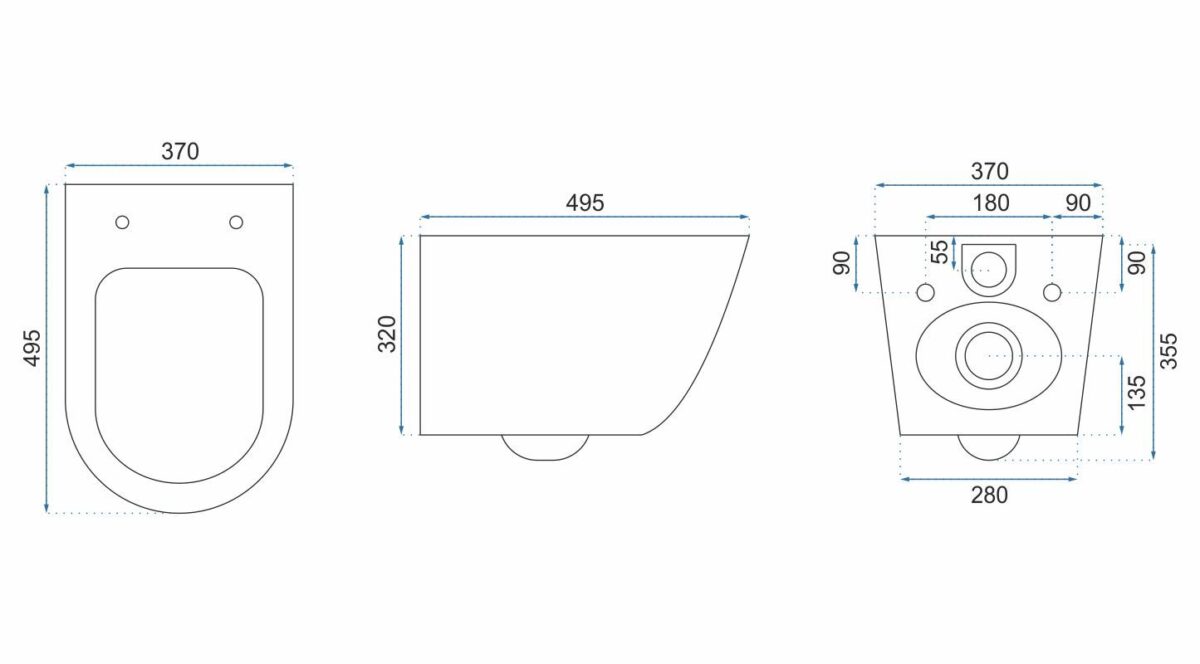 Vas WC suspendabil REA Carlo Mini Rimless Ecru - imagine 3