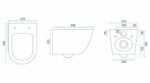 Vas WC suspendabil REA Carlo Mini Rimless Ecru - imagine 3