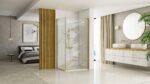 Cabina dus REA Hugo 100x80 Gold Brush