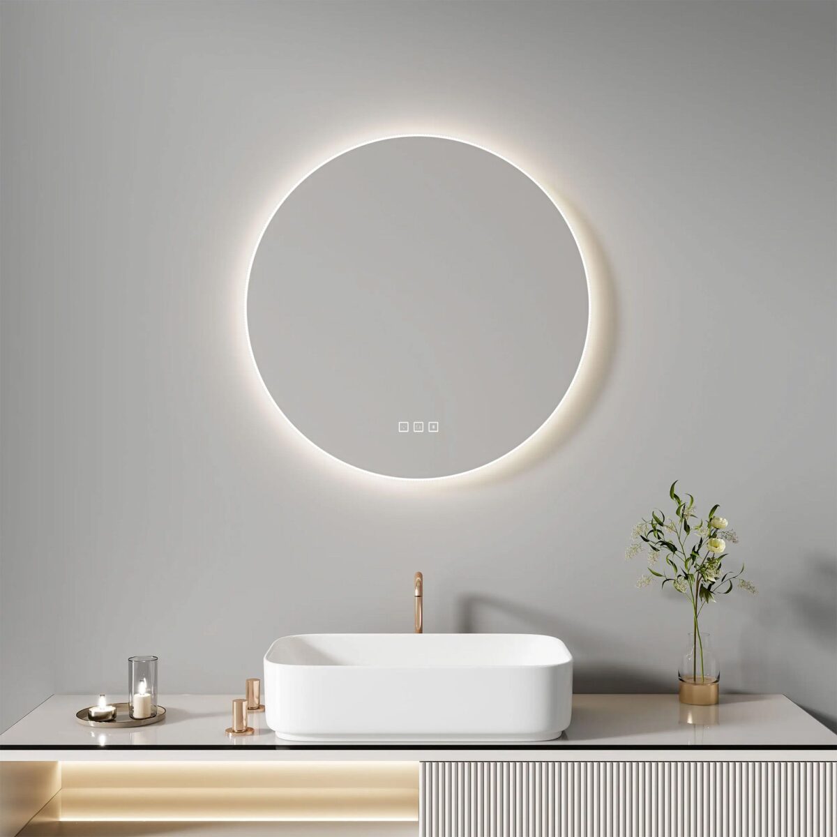 Oglindă LED 60cm ROUND BLUETOOTH - imagine 2