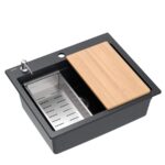 Chiuveta din granit KURT 110 WORKSTATION Black Dotted - imagine 4