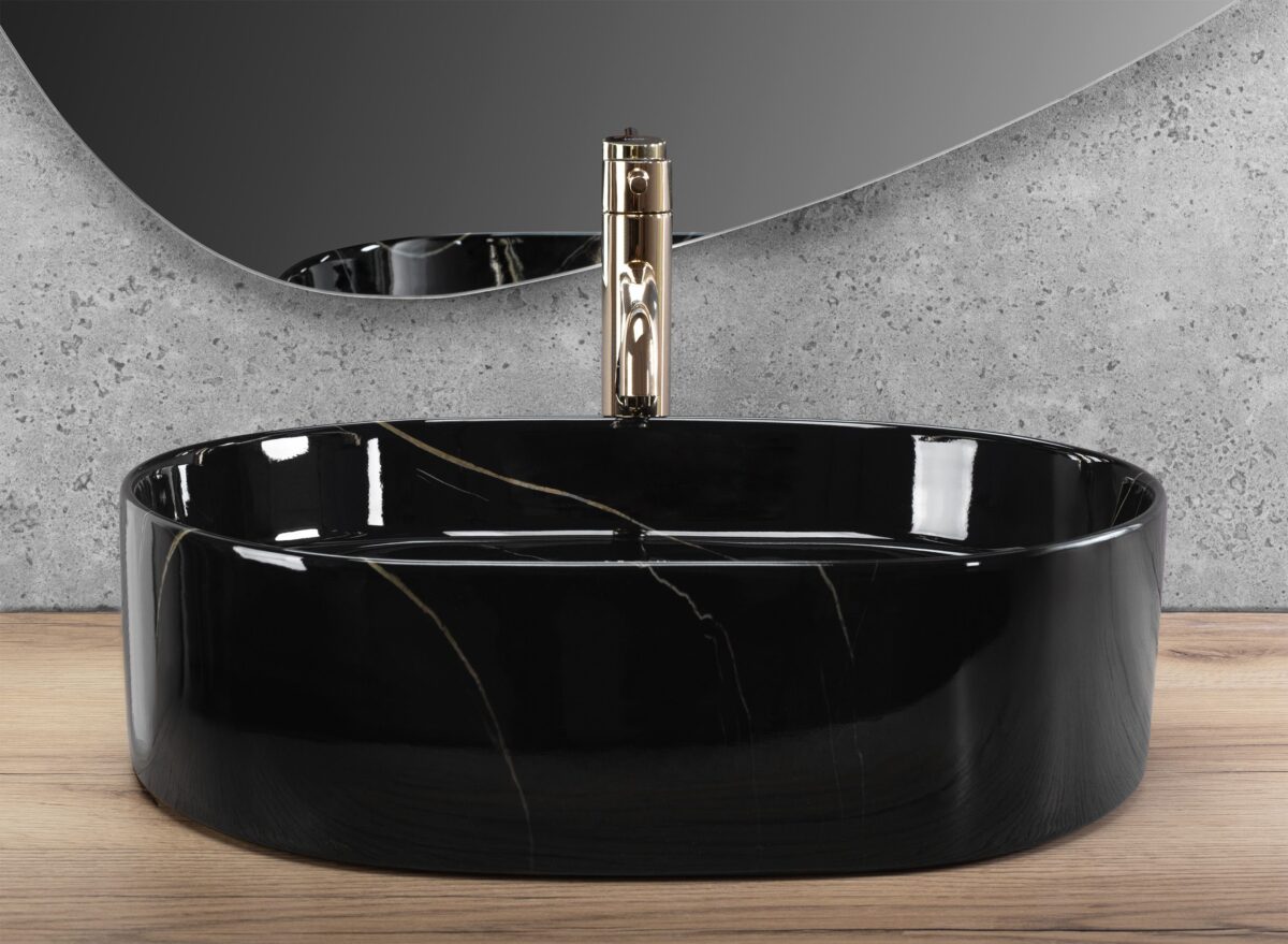 Lavoar pe blat Rea Nadia 50 Black Stone - imagine 3