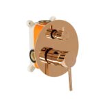 Set de duș incastrat Rea Lungo Copper Auriu cu BOX - imagine 3
