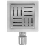 Rigola dus REA CROSS 150x150 Nickel Brush