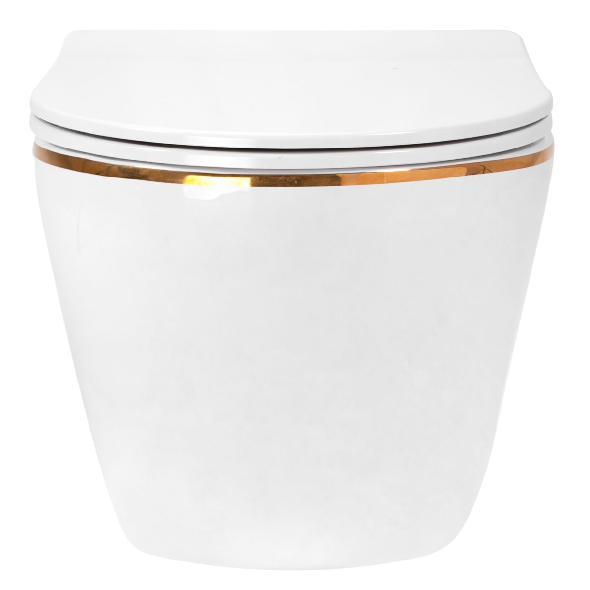 Vas WC Carlo white Mini Flat Gold Edge - imagine 2
