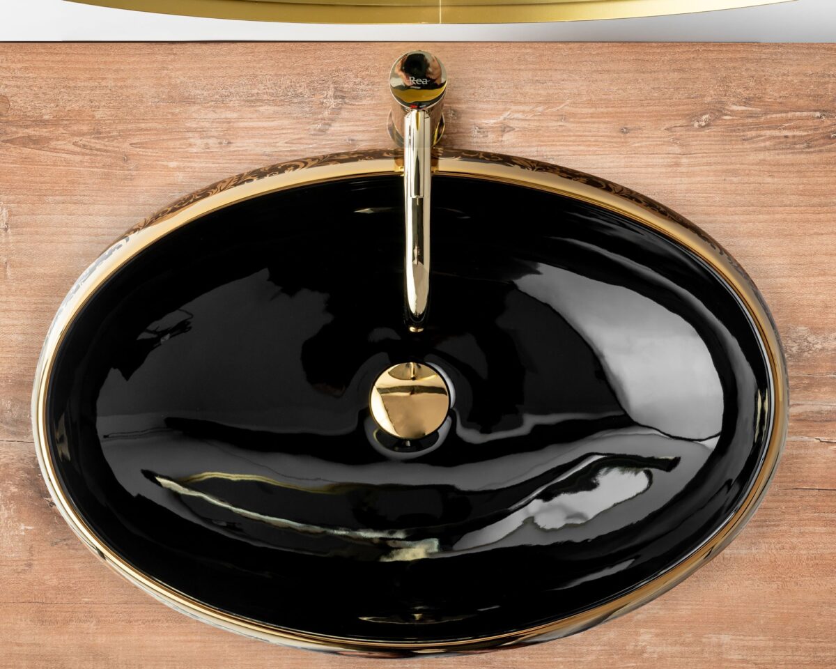 Lavoar pe blat Rea Meryl Black / Gold - imagine 3