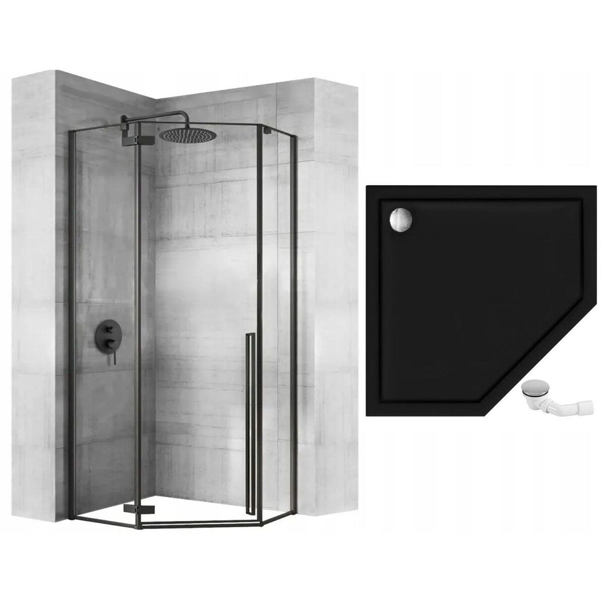 Cabina de dus DIAMOND BLACK MAT 90x90 - imagine 9