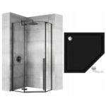 Cabina de dus DIAMOND BLACK MAT 90x90 - imagine 9