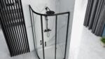 Cabina dus REA Look Black 90x90 + Cada de duș Look White - imagine 3