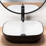 Lavoar pentru blat Rea Belinda Alb Negru White Black