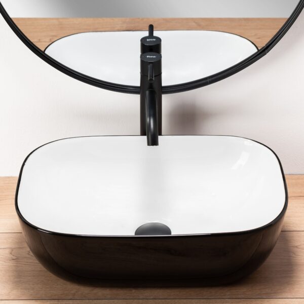 Lavoar pentru blat Rea Belinda Alb Negru White Black