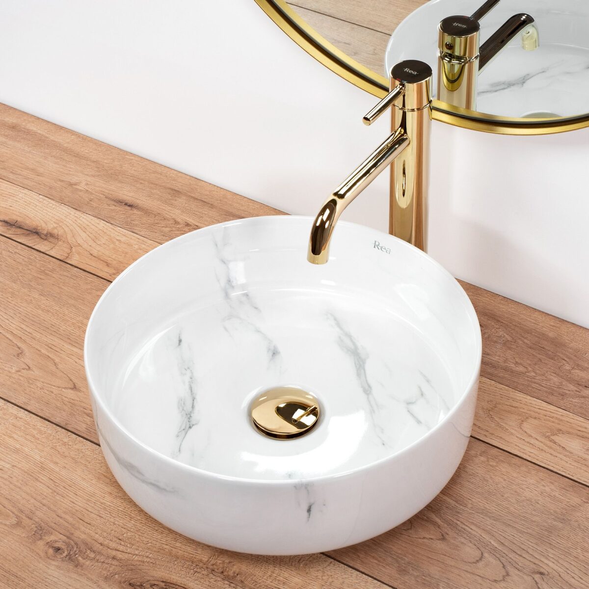 Lavoar pe blat Rea Sami Nature Marble - imagine 3