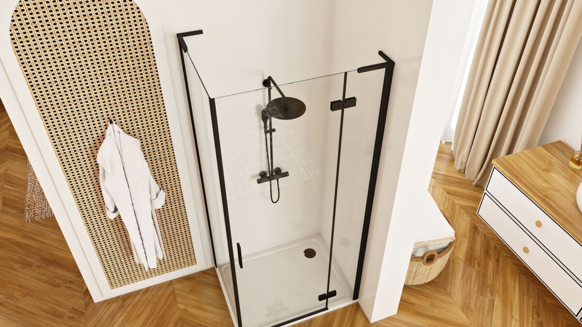 Cabina dus REA Hugo Black 100x80 - imagine 4